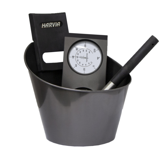 Sauna accessories set Harvia, black steel
